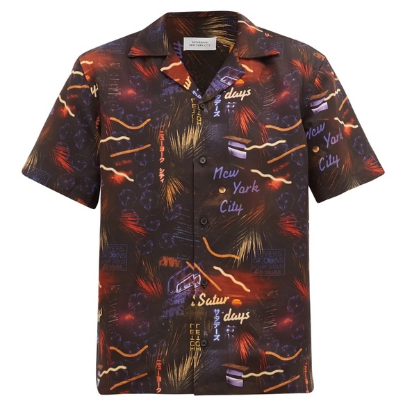 Saturdays NYC Canty Midnight Paradise Short Sleeve Shirt - Picture 6 of 10